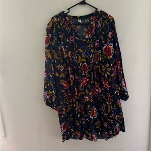 Old Navy Multicolor Floral Long Sleeve Dress